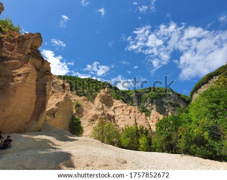 images of the red lame mountains near Fiastra in Italy in the beautiful national park of the Sibillini mountains