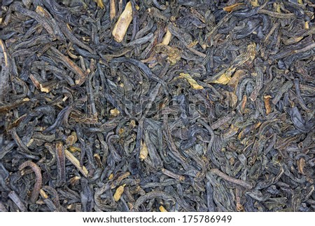 Macro image of a bunch of dried tea