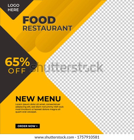 Food social media post good for promotion product restaurant new recipes menu with image template