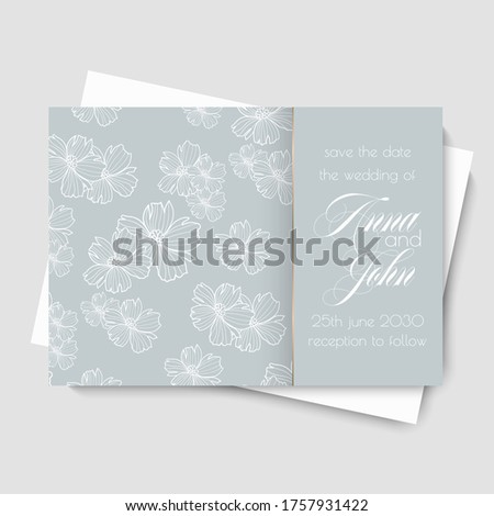 Floral wedding template - hand drawn flowers