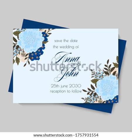 Flower designs border - light blue flowers