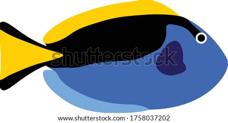 Tropical Fish - Blue Surgeonfish in Vector