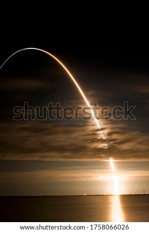 Time lapse of NASA Space Shuttle launch - Final night launch of US Shuttle Program Royalty-Free Stock Photo #1758066026