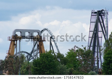 Thorpe Park Resort - The Swarm rollercoaster as seen from Monks Walk