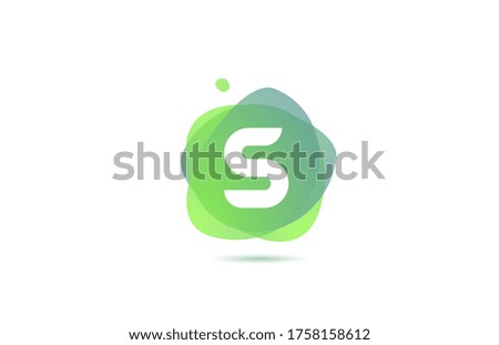 S alphabet letter logo for business and company with gradient design. Pastel colour template for corporate identity in green and white