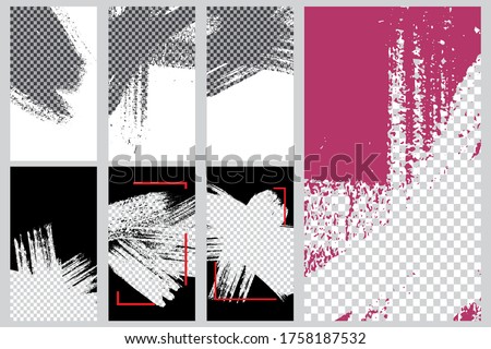Vector illustration. Brush stroke. Grunge overlay. Design for social media stories, voucher, flyer