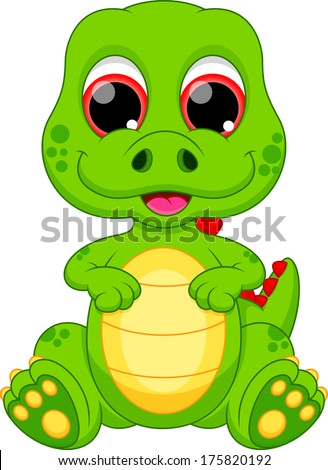 Illustration of a cute baby dinosaur