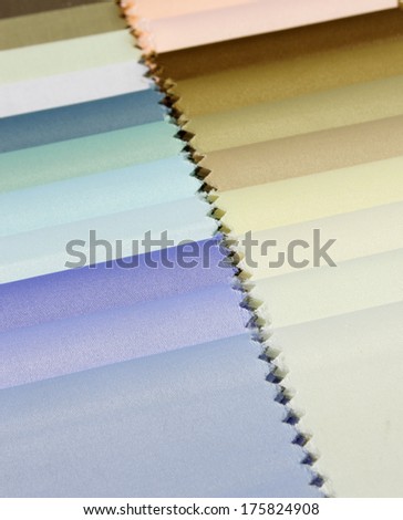 detail of color fabric texture samples