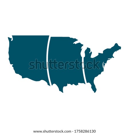 Map of United states. Silhouette of a map - Vector