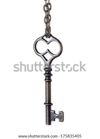 picture of an old keys isolated on white