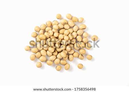 Top view Soybean seeds isolated on white background.