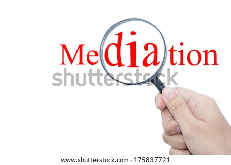 Hand Showing Mediation Magnifying Glass