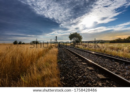 Train Tracks on a field near Hillerod in Denmark