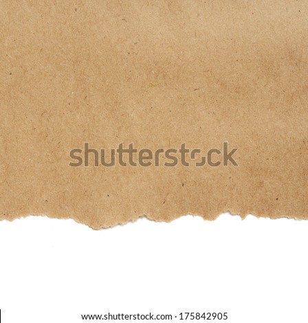 	Brown craft paper on white background Royalty-Free Stock Photo #175842905