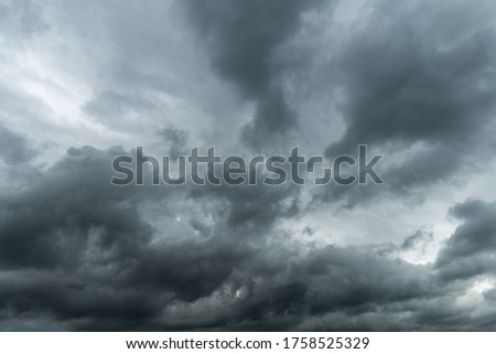 Picture of dark cloud storm in summer before tornado is coming