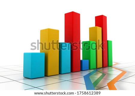 3d illustration of  business graph
