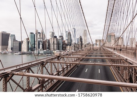View of Lower Manhattan from Brooklyn Bridge, New York City