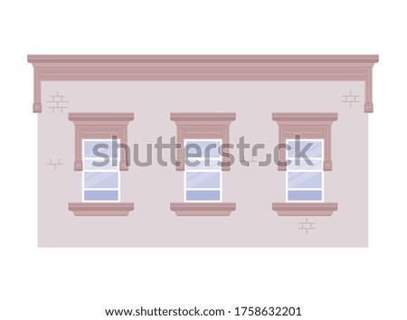 windows outside white building design, architecture home and house theme Vector illustration