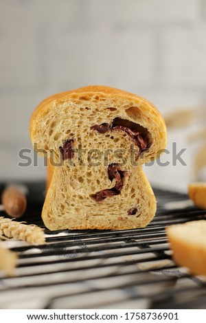 Selective focus Textured Lowcarb Cranberries Loaf Bread. Made with Keto Approved ingridients. 