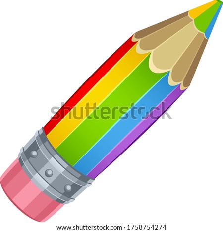 Rainbow pencil on a white background