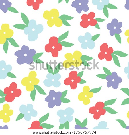 Baby flower vector seamless pattern