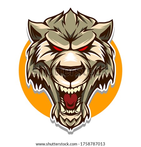 wolf head vector illustration isolated