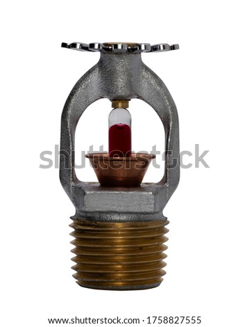 Fire sprinkler nozzle upright fast response isolated on white background .clipping path,