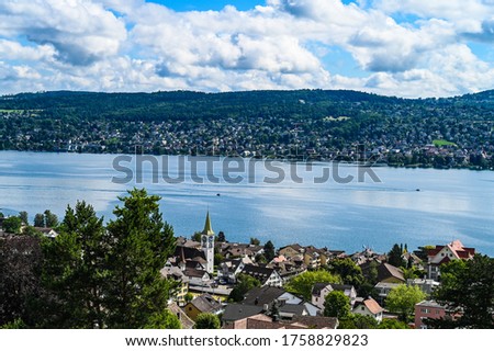 view of Lake Zurich on a summer day