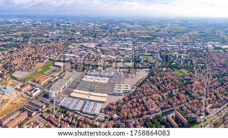 Verona, Italy. Panorama of a commercial center of Verona from the air.