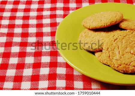 Plate of chip cookies in the kitchen