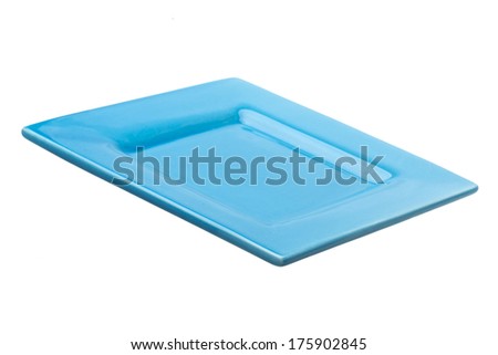 Empty blue plate