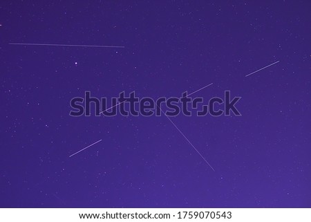 Universe and internet satellites in the  summer night sky.
