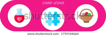 Modern Simple Set of card Vector flat Icons. Contains such as potion, hashtag, easter eggs and more Fully Editable and Pixel Perfect icons.