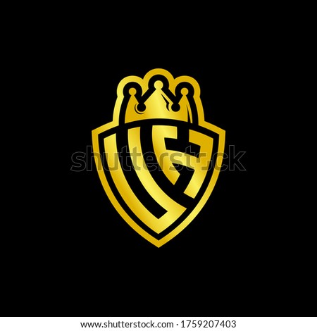 UH monogram logo with shield and crown style design template isolated on black background