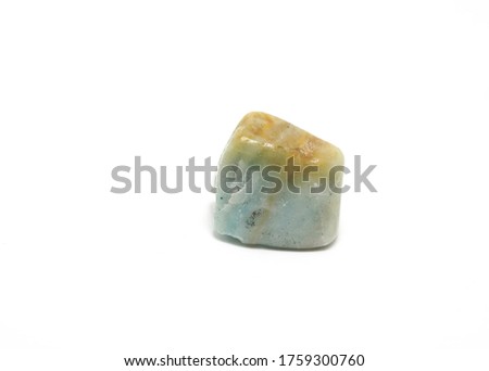 Butter Jade Polished Stone on white background
