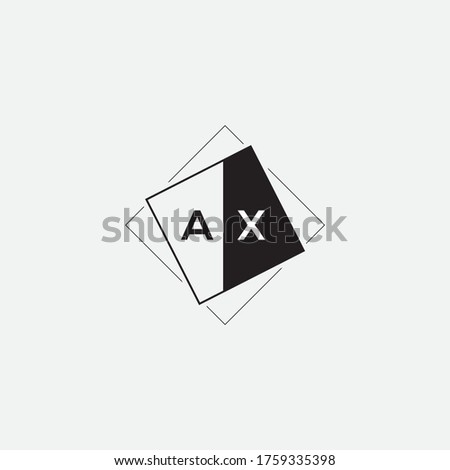 Letter AX logo icon flat and vector design template.