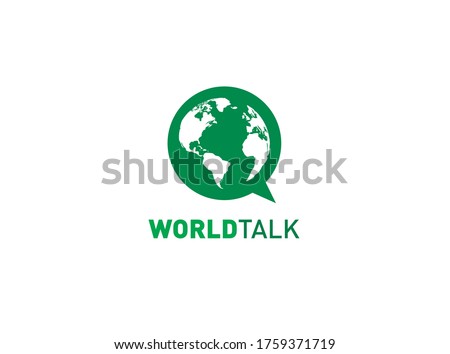 World Talk concept Vector logo illustration. Social chat or apps concept logo design.