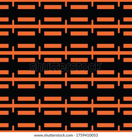 Vector seamless pattern texture background with geometric shapes, colored in black and orange colors.