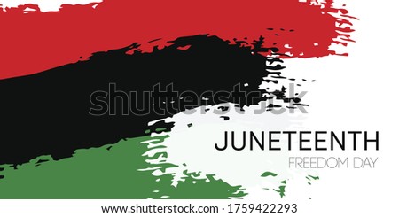 Template banner with hand draw Juneteenth Freedom Day flag in vector format. Juneteenth symbol background. Concept design