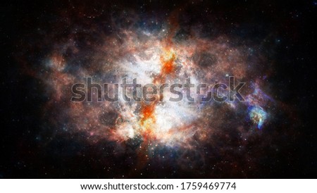 Hubble views galaxy and nebula. Elements of this image furnished by NASA.