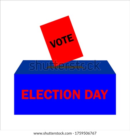 Presidential Election Day Vote Box. flat style illustration of election day