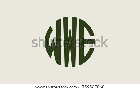 WWE Circle Emblem Abstract Monogram Letter Mark Vector Logo Template