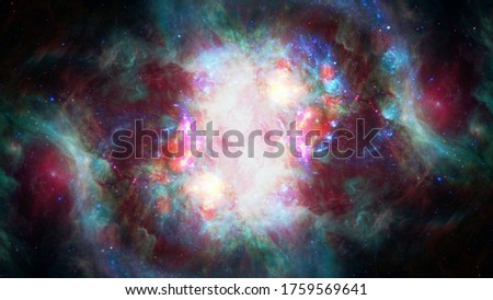 Hubble views galaxy and nebula. Elements of this image furnished by NASA.