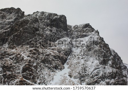 A rugged mountain ridge in Lofoten. 