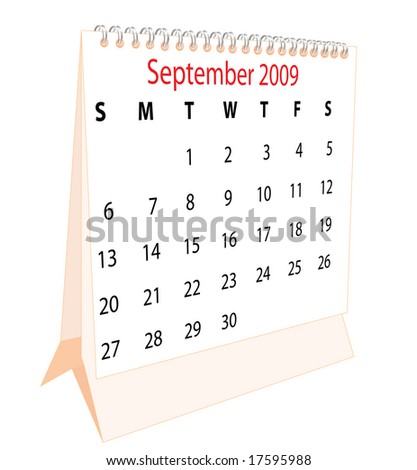 Calendar of a desktop 2009 for September