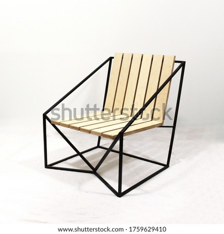 Contemporary minimalist wooden and metal chair.