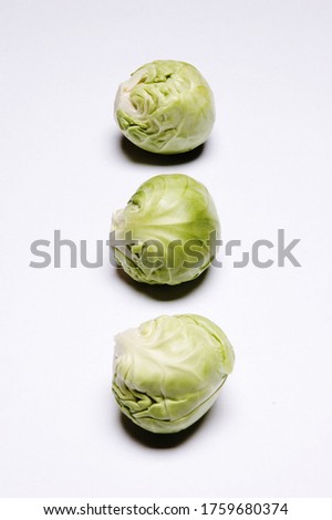 Brussel Sprouts, Close Up on white background 
