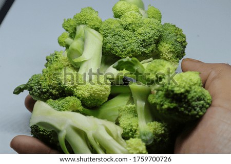 Fresh healthy broccoli isolated on white background