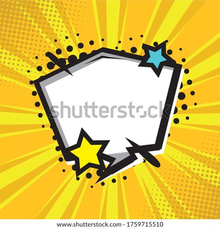 Empty Dynamic Comic Speech Bubble Dots Stock Vector isolated yellow background
