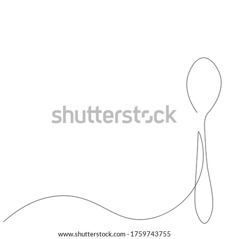 Spoon silhouette on white background, vector illustration 